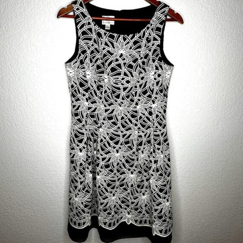 Donna Morgan Vintage Black‎ & White Dress Sz 10